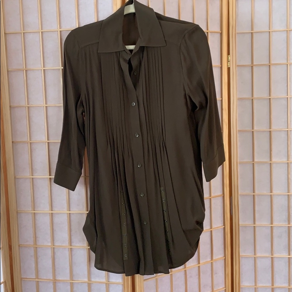 Alice and Olivia Army Green Shirt Dress